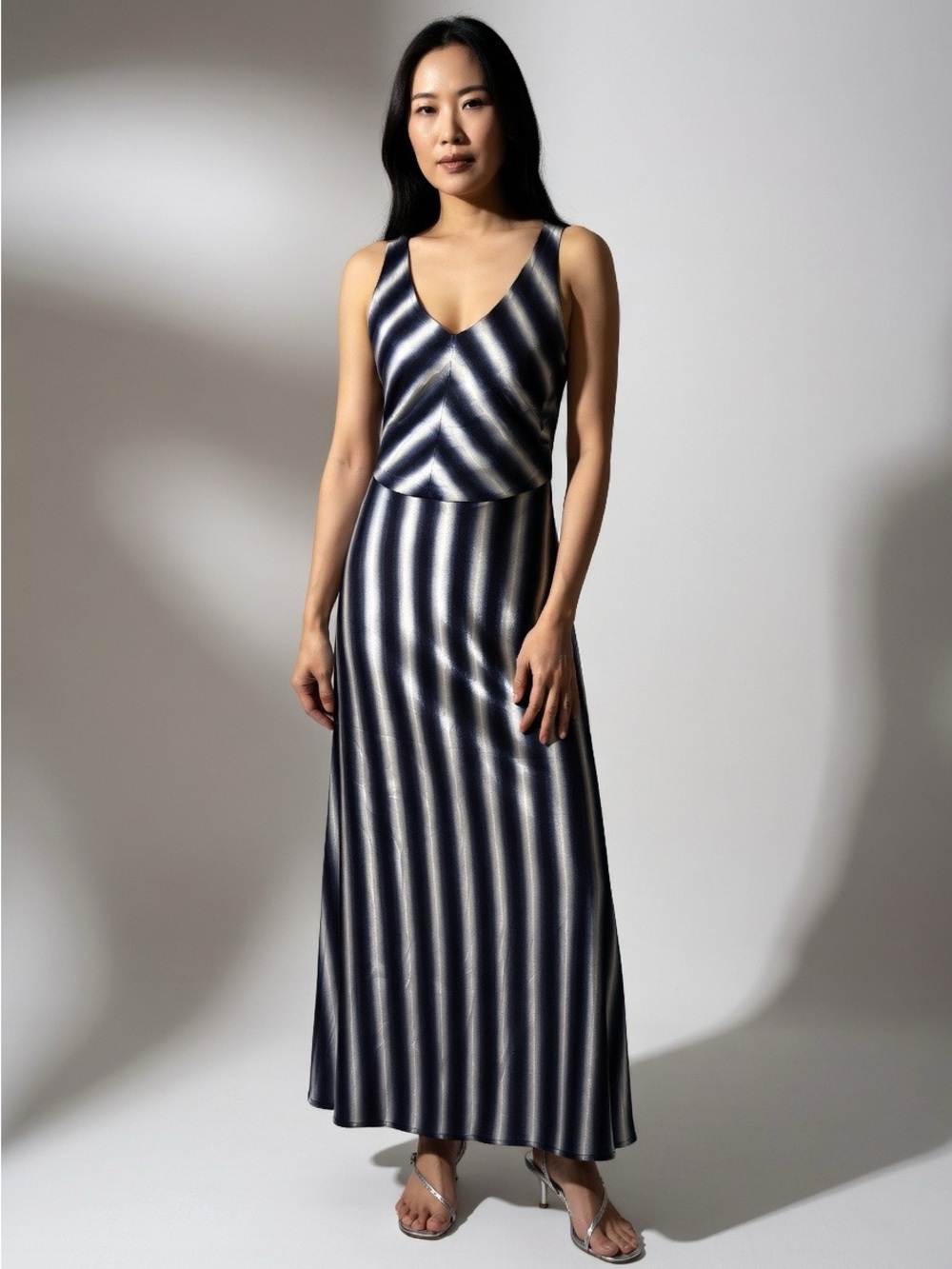 Gap Striped Navy & White Maxi Summer Sleeveless Dress